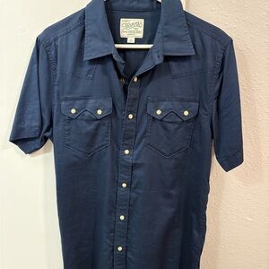 Tecovas Dark Blue Casual Button Down Shirt